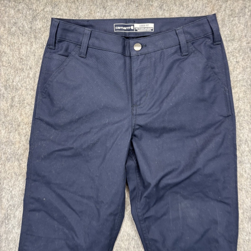 Carhartt Rugged Professional Flex Loose Fit Canvas Work Pants Women's 2 Blue New - Picture 9 of 14